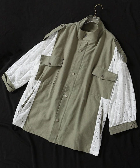Lace Switching Short Coat